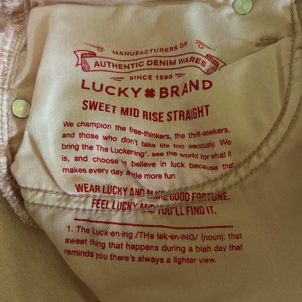 NWOT Lucky Brand Women's Light Pink Straight Leg Jeans Sz 6 Mid Rise - Picture 3 of 6